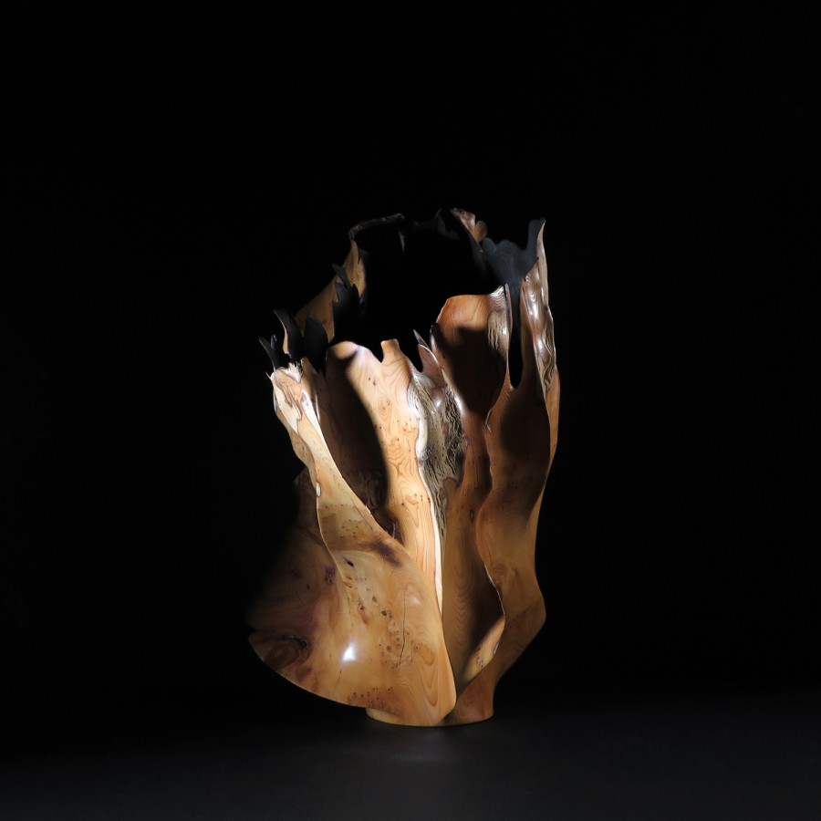 Artwork titled “Yew wood Vessel” by artist/maker Nic Webb.