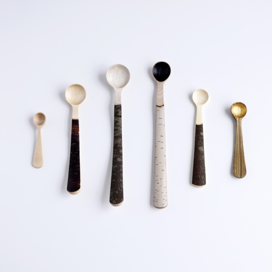 Artwork titled “Bark Spoons” by artist/maker Nic Webb.